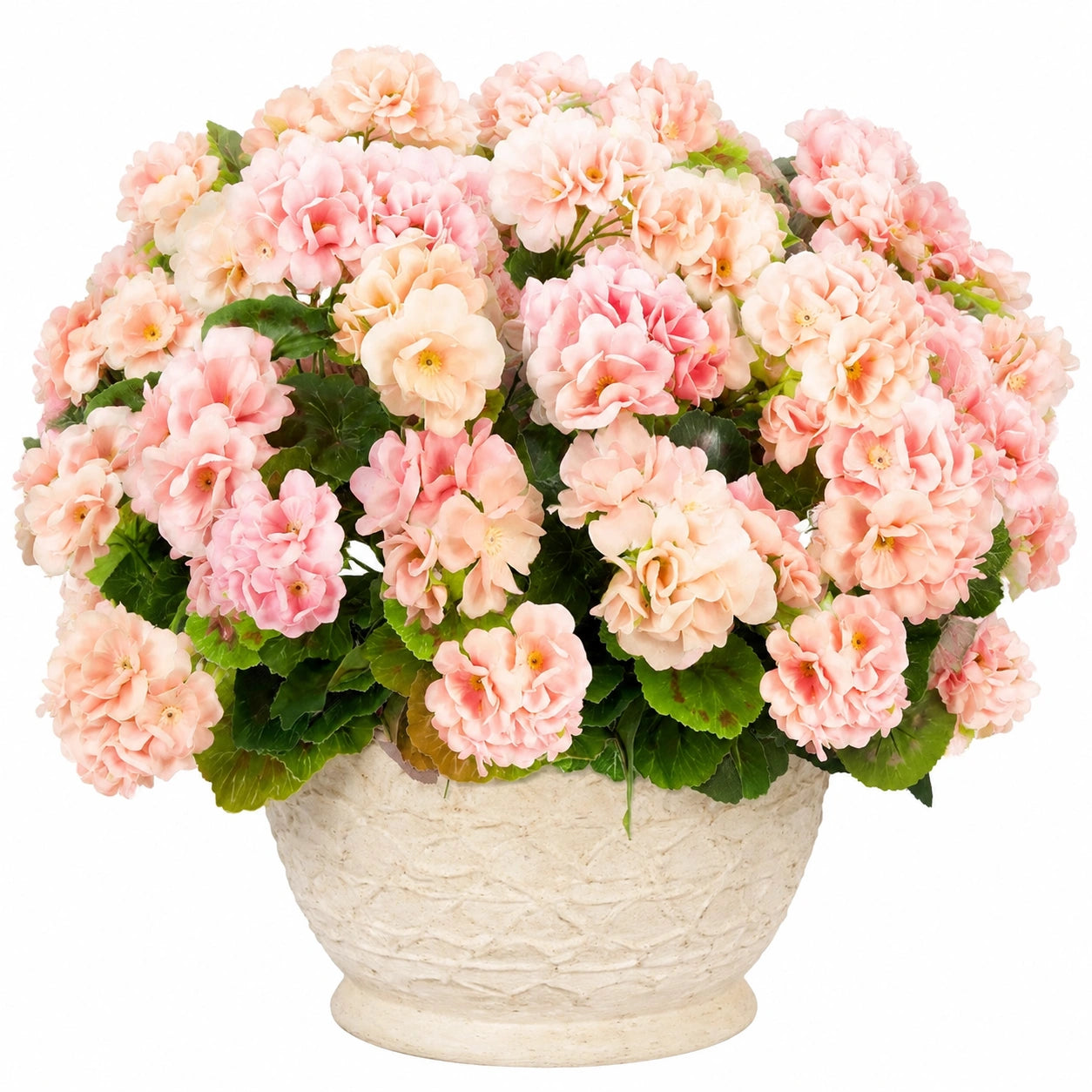 Begonias Artificiales Rosadas en Maceta Decorativa de 35 cm