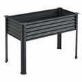 Jardinera Elevada de Acero Galvanizado 90x30x80 cm Negra