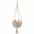 Macetero Colgante de Macramé Bohemio Beige 80 cm