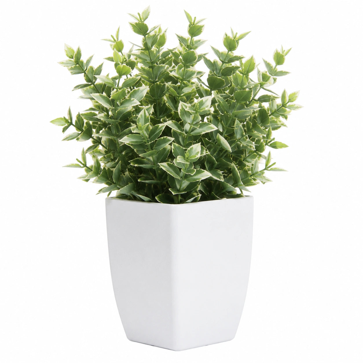 Planta Artificial Verde en Maceta Blanca de 35cm
