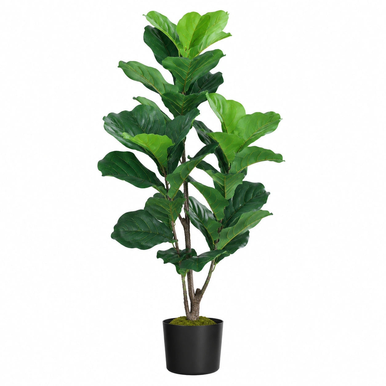 Planta artificial de hojas verdes en maceta negra 120cm
